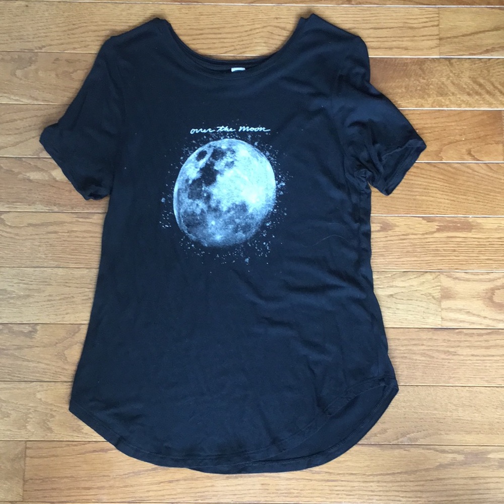 Black Old Navy Over the Moon Tee